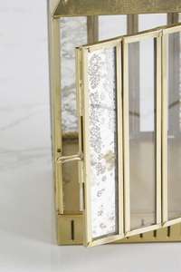 Faroles de Piso de Latón, Diseño Moderno con Detalles Calados, Decoración Navideña y de Pascua, Portavelas Duraderos Sin Plomo - Product Image 4