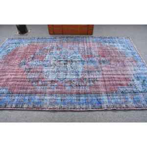 Alfombra Turca Grande, Alfombra Vintage de 5.5x8.8 pies, Alfombra de Lana Azul - Product Image 2