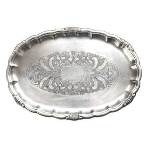Bandeja de Servir Ovalada Plateada Vintage Ecológica, Hecha a Mano, Duradera, Grabada, Regalo para Cocina Nueva, Directo de Fábrica - Product Image 5
