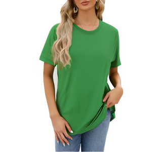 95% algodón 5% Spandex preencogido cuello redondo Camiseta transpirable personalizado parte delantera trasera DTF estampado silicona suavizante Anti-olor Express Logo - Product Image 1