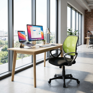 Modern Green/Black Mesh Staff <b>Chair</b> Ergonomic Office <b>Chair</b> Adjustable Headrest PP Aluminium Material Swivel for Task Purpose - Product Image 2