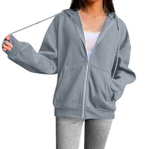 Sweat à capuche mode femme pour l'automne et l'hiver zippé avec technique brodée bonne qualité à capuche pour adolescents respirant - Product Image 6