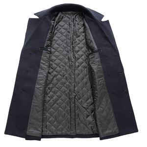 Manteau Trench Classique pour Hommes en Mélange de Coton Imperméable Longue Veste Approvisionnement en Gros - Product Image 4