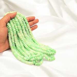 Perles de rondelle lisse d'opale verte naturelle 7mm 8mm 9mm perles de pierres précieuses en vrac pour la fabrication de bijoux bricolage artisanat en gros - Product Image 3