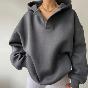 Sudaderas con capucha de mujer de gran tamaño de lana de manga larga cómodas sudaderas básicas informales 2025 trajes de otoño suéter - Product Image 2