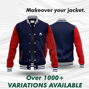 Chaquetas con letras para hombre, ropa cálida de invierno, 100% Lana, con logotipo personalizado - Product Image 3