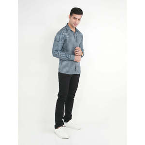 Camisa de Vestir a Cuadros Casual para Hombre WESLEY con Logotipo Personalizado, 100% Algodón, Cuello Clásico, Antiarrugas, Manga Corta, Talla XL de Invierno - Product Image 2