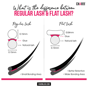 Juego de extensiones de pestañas planas clásicas personalizadas CharmLash 0,1-0,2 fibra PBT extensiones de pestañas elipse planas pestañas de visón al por mayor BC - Product Image 6
