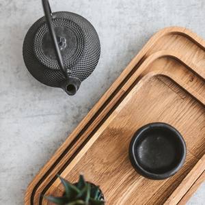 Ensemble de 3 plateaux de présentation rectangulaires en bois de chêne faits à la main pour l'arrangement de cuisine bougie de bijoux de parfum - Product Image 2