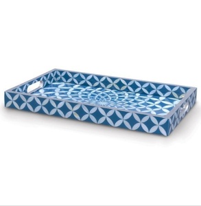Plateau de service et de rangement rond élégant en os naturel pour le thé, le café, la restauration rapide, les mariages ou les événements professionnels – Outil de cuisine unique, plateau cadeau - Product Image 2