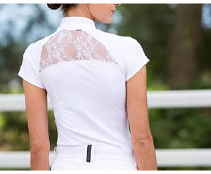 Camisa de montar a caballo para mujer, camisa de competición ecuestre con logotipo personalizado - Product Image 4