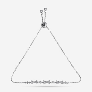92.5 Silver Tennis <b>Bracelet</b> Rhodium Plating Charm <b>Bracelets</b> Bangles Key Shape Pattern Featuring Diamond Pearl Religious for Gift - Product Image 4