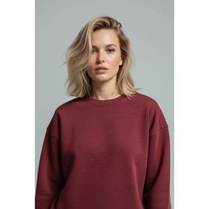 Sweat-shirt confortable en velours 100% coton à col rond pour un confort quotidien - Product Image 2