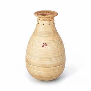 Nouveau design écologique Vases en bambou Vase à fleurs Décoration de table Vase décoratif en rotin et osier dans le salon - Product Image 2