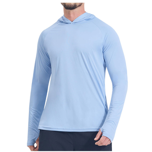 Camisa de Pesca con Capucha Azul Claro Personalizada, Secado Rápido, Manga Larga, Protección UV, Top Deportivo Unisex de Talla Grande para Actividades al Aire Libre - Product Image 3