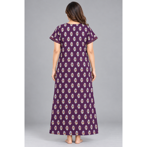 Camisón Largo de Algodón con Estampado Floral para Mujer, Ropa de Dormir Suave con Estampado Jaipuri de Evolove X Baghban - Product Image 2
