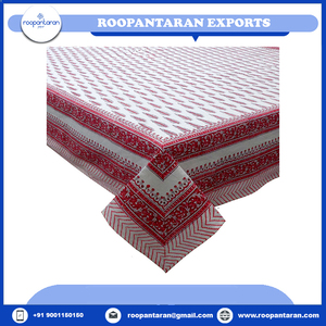 Fabricant indien nappe ronde Banquet main bloc imprimé artisanat intemporel pur coton nappes vente - Product Image 2