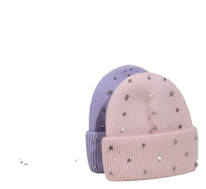 Beanie Cap Casual Ligero Rhinestone Beanie Hat Elegante Nuevo Alta calidad Tamaño personalizado Cap Bordado logo Sombreros para inviernos - Product Image 5
