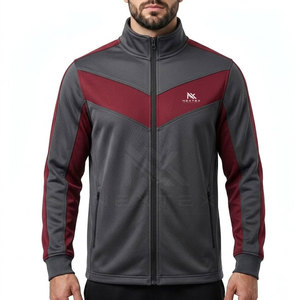 Solid Color Winter Sports <b>Jacket</b> for Men Breathable Long Sleeves Comfortable Customized Front Logo <b>Fleece</b> <b>Lined</b> Eco-Friendly - Product Image 3