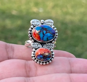 Anillo de Plata de Ley 925 con Turquesa Natural, Hecho a Mano, Personalizable, Regalo para Mujeres y Unisex - Product Image 1