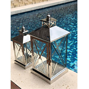 High Quality New Arrival Stainless Steel Candle <b>Lantern</b> Tabletop Decorative Silver Finished Candle Holder <b>Tea</b> <b>Light</b> for Home - Product Image 2