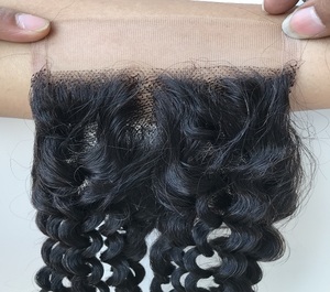 Vente en gros, Extension de cheveux humains brésiliens, Deep Curly, couleur naturelle, Closure Hd 4x4, Deep Curly, Extension de cheveux, vendeur indien - Product Image 6