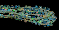 Perles d'opale éthiopienne naturelle de 16 pouces, facettées en forme de cœur, 4x5-9x8mm, multi-brins, pour la fabrication de bijoux, évaluées par un tiers, non certifiées