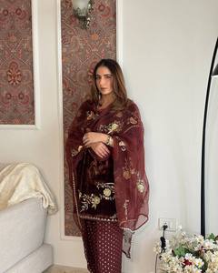 Mới ra mắt thiết kế mới bên mặc nhìn hàng đầu, farshi salwar và dupatta trong Viscose nhung kurti cho những dịp đám cưới - Product Image 2