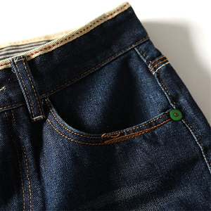 Pantalones cortos de mezclilla para hombre, pantalones cortos informales de cintura media, holgados, estampados de algodón, apliques desgastados, bordado, diseños de patrones sólidos, pantalones cortos para hombre - Product Image 5