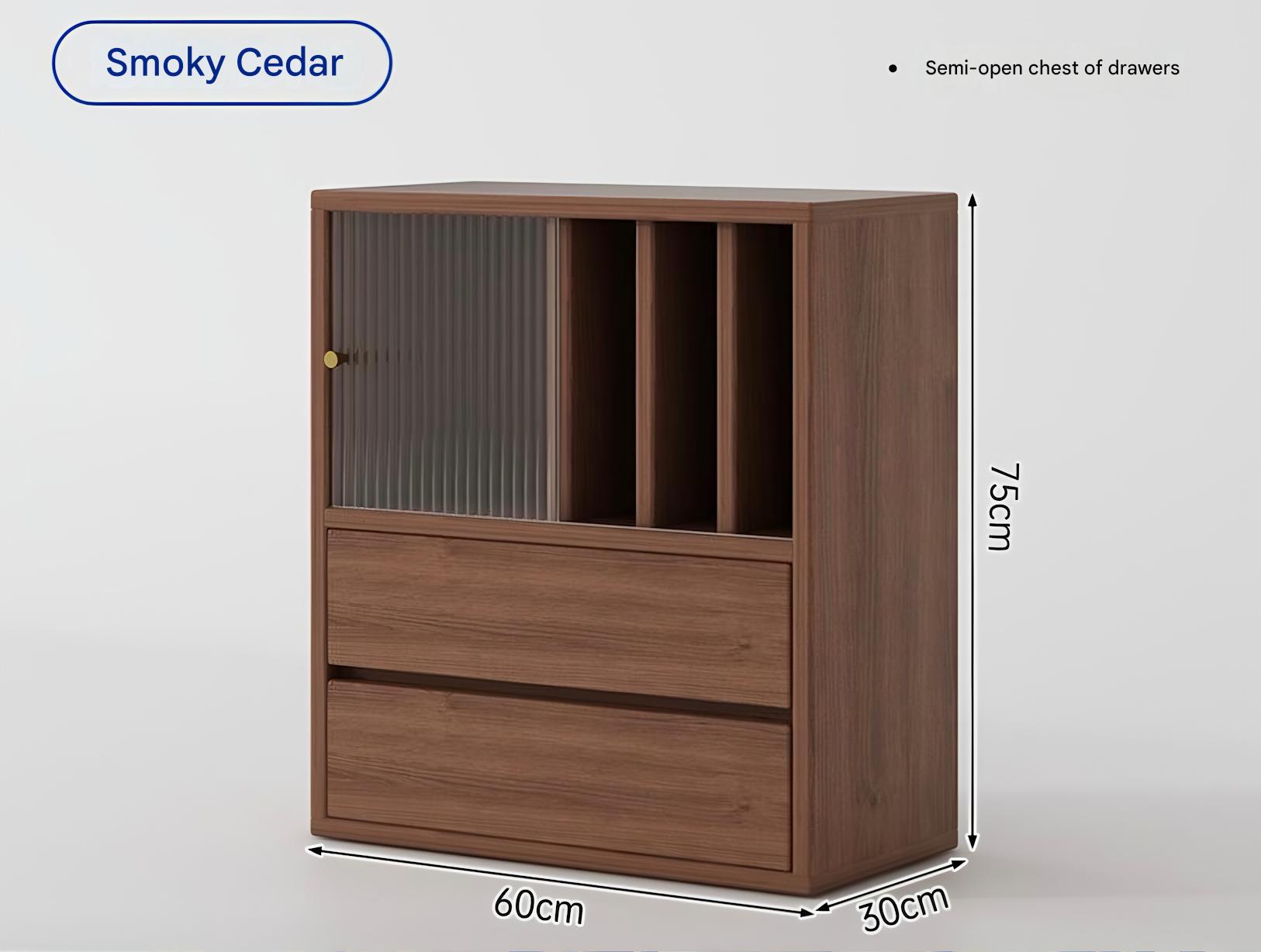 Color madera de cedro (cómoda con cajones semiabiertos)