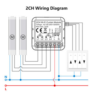 Fabricante Chino, Módulo de Cortina Inteligente Tuya con Wi-Fi de 2 Canales, Sin RF, Control por Aplicación y Voz, para Motor de Persiana Enrollable PST-C02 - Product Image 6