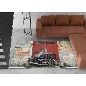 Tapis graffiti enfant sur vélo, Tapis Penang, Tapis graffiti, Tapis imprimé, Tapis en velours - Product Image 1