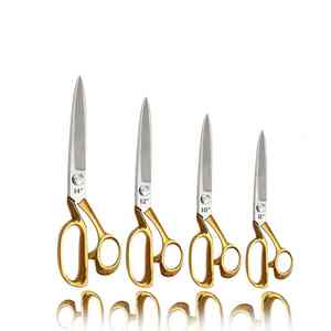 Ciseaux de tailleur à poignée dorée de tailles personnalisées Équipement de couture de coupe à motif de cuir en acier de haute qualité avec 2 ans de garantie - Product Image 4