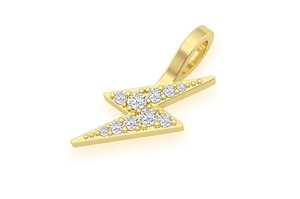 จี้รูปสายฟ้าแบบโมเดิร์นสั่งทำพิเศษ ขายส่ง เงินสเตอร์ลิง ประดับโมอิสซาไนต์ สไตล์ฮิปฮอป ชุบทองคำแท้ สำหรับวันครบรอบ - Product Image 3