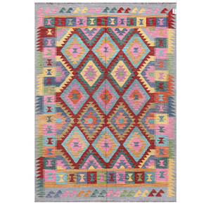 Alfombra Kilim de Maimana, Afganistán, 244 x 177 cm, Alfombras y Conjuntos Tradicionales Afganos - Product Image 1