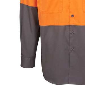 Camisa de trabajo de algodón cómoda naranja para hombre, transpirable, resistente al fuego, ropa de mecánico de seguridad Industrial, pecho reflectante - Product Image 5