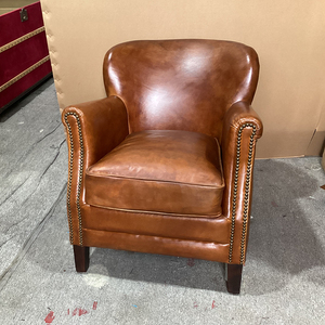 Defaico Vintage Brazilian <strong>Cowhide</strong> Leather <strong>Chair</strong> Top Grain Tan Leather Cigar <strong>Club</strong> Lounge <strong>Chair</strong>