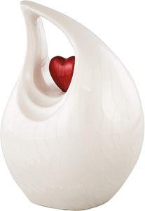 Heart of Love Urnas de cremación para adultos para cenizas humanas Blanco y rojo - Product Image 3