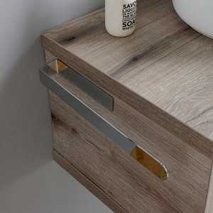 Mobile Bagno Sospeso da 80CM con Lavabo Rotondo Bianco Kos - Set Bagno - Product Image 4