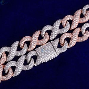 Chaîne à maillons infini en diamant de laboratoire Collier bling glacé bicolore Bijoux hip-hop personnalisés pour lui - Product Image 2