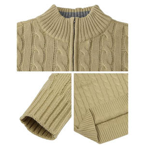 Pull-over décontracté coupe régulière pour hommes Pull à manches longues en tissu tricoté avec col zippé Poids moyen 1/4 Demi-fermeture éclair Imprimé printemps personnalisé - Product Image 4