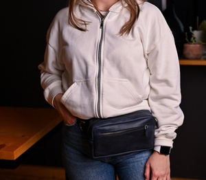 Riñonera de cuero genuino para mujer y niña, riñonera de Festival Hippie colorida - Product Image 1