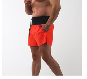 Pantalones cortos para correr sin costuras para hombre, cintura alta, bolsillo de malla, peso ligero, secado rápido, logotipo personalizado, pantalones cortos deportivos, pantalones cortos elásticos de nailon suave - Product Image 4