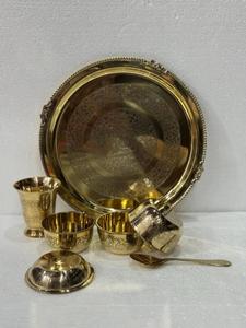 Juego de cocina de latón Juego de cena Kansa para el hogar Artículos de mesa de hotel Uso El último juego de cena de latón Cuenco diferente y cuchara y vajilla - Product Image 5