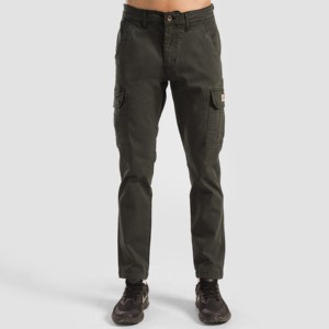 Pantalon cargo essentiel 100 % coton avec logo personnalisable, coupe droite, fermetures éclair colorées, design ample, disponible en olive - Product Image 2