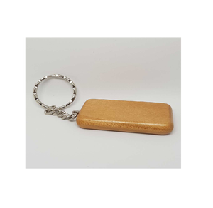 Anillo de soporte de llavero de madera natural tallado nombre en blanco logotipo y forma personalizados con cadena de acero y Material personalizado - Product Image 2