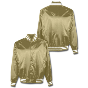 Chaqueta universitaria transpirable de alta calidad para mujer Servicio OEM Chaqueta universitaria de moda de satén recortada Haus Industries - Product Image 1