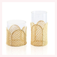 Support de carafe en rotin luxueux fait main, détails bohèmes inspirés des animaux, style côtier, couleur personnalisable pour baptême et anniversaire
