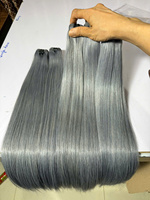 Fournisseur de gros Cheveux bruts non traités du Vietnam Cheveux humains naturels à double tirage Super Weave Cheveux gris argenté