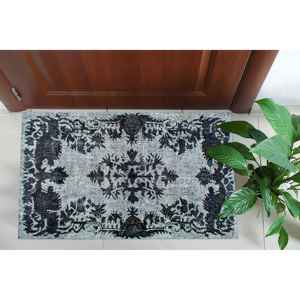Tapis médaillon noir : design ethnique marocain turc, tapis imprimé, tapis en chenille - Product Image 4